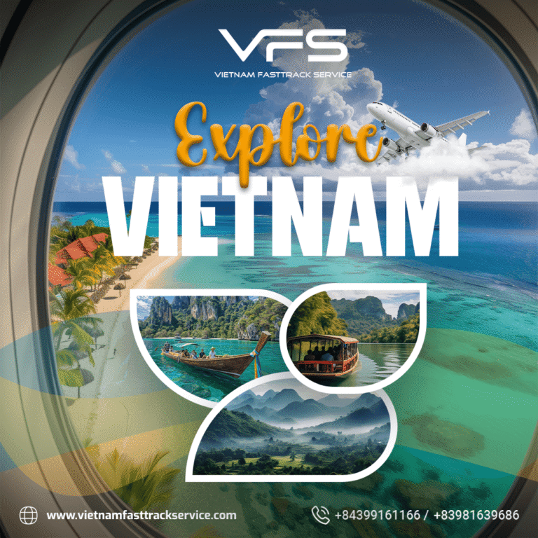 Professional airport staff assisting international travelers through fast-track immigration at a busy Vietnam international airport in 2026, showcasing VIP airport assistance and smooth travel experience.